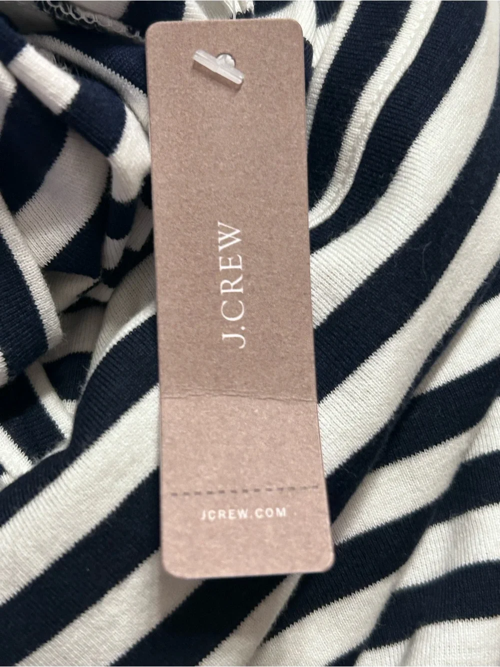 NWT J.Crew Women's Slim Perfect T-Shirt Navy Ivory Stripe Short Sleeve Sz Large